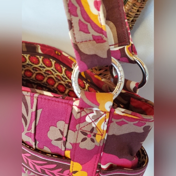 Vera Bradley Floral Shoulder Bag - Pink and Brown - Picture 6 of 9